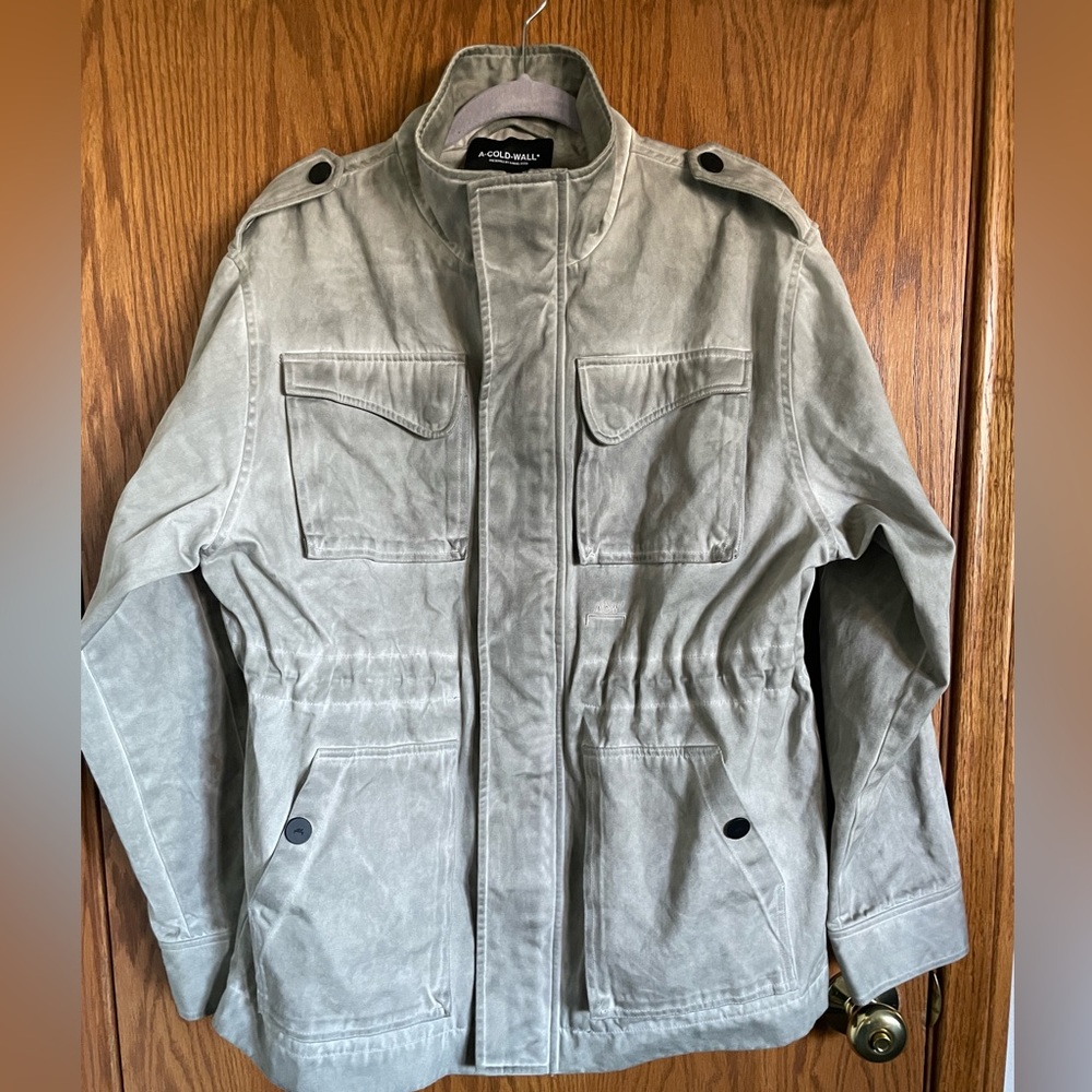 A Cold Wall Painted Gray Fade Out Field Jacket Men's Size Large New See Descrip.